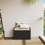 Cassapanca con Cuscino Nera 80x51x52 cm in Polyrattan