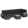 Set Divani da Giardino con Cuscini 8 pz Nero in Polyrattan