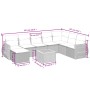 Set Divano da Giardino 9 pz con Cuscini Grigio in Polyrattan