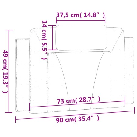 Cuscino Testiera Marrone 90 cm in Similpelle