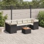 Set Divani da Giardino con Cuscini 8 pz Nero in Polyrattan