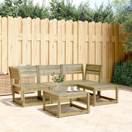 Set Salotto da Giardino 4 pz in Legno Impregnato di Pino