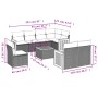 Set Divani da Giardino 9 pz con Cuscini Nero in Polyrattan