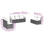 Set Divani da Giardino con Cuscini 7pz Nero Polyrattan