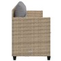 Lettino Prendisole con Cuscini Beige in Polyrattan