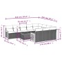 Set Divani da Giardino 11 pz con Cuscini in Polyrattan Nero