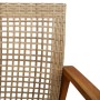 Sedie da Giardino 2pz Beige in Polyrattan e Legno di Acacia