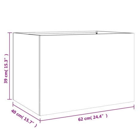 Fioriera Argento 62x40x39 cm in Acciaio Inox