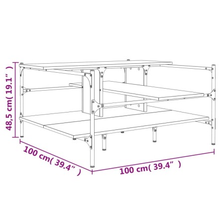 Tavolino Salotto Rovere Sonoma 100x100x48,5cm Legno Multistrato