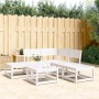 Set Salotto da Giardino 5 pz Bianco in Legno Massello di Pino