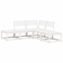 Set Salotto da Giardino 5 pz Bianco in Legno Massello di Pino