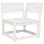 Set Salotto da Giardino 5 pz Bianco in Legno Massello di Pino