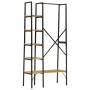 Appendiabiti con Ripiani 90x40x190cm Legno Massello Mango Ferro