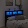 Testiera con Contenitore a LED Nera 140x17x102 cm
