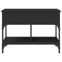 Tavolino da Salotto Nero 70x50x50cm Legno Multistrato Metallo