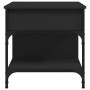 Tavolino da Salotto Nero 70x50x50cm Legno Multistrato Metallo