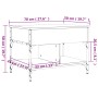 Tavolino da Salotto Nero 70x50x50cm Legno Multistrato Metallo
