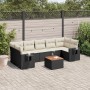 Set Divani da Giardino con Cuscini 8 pz Nero in Polyrattan