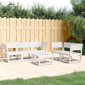 Set Salotto da Giardino 5 pz Bianco in Legno Massello di Pino