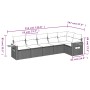 Set Divano da Giardino 6 pz con Cuscini Beige in Polyrattan