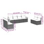 Set Divani da Giardino con Cuscini 8 pz Nero in Polyrattan