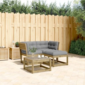 Set Divani da Giardino 3pz con Cuscini Legno Impregnato di Pino