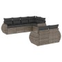 Set Divani da Giardino 7 pz con Cuscini Grigio in Polyrattan