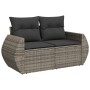 Set Divani da Giardino 7 pz con Cuscini Grigio in Polyrattan