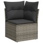 Set Divani da Giardino 7 pz con Cuscini Grigio in Polyrattan