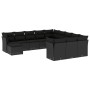 Set Divani da Giardino 12 pz con Cuscini Nero in Polyrattan