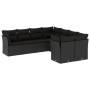 Set Divani da Giardino con Cuscini 8 pz Nero in Polyrattan