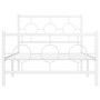Giroletto con Testiera e Pediera Metallo Bianco 100x200 cm