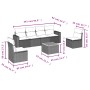 Set Divani da Giardino con Cuscini 7pz Nero Polyrattan