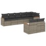 Set Divano da Giardino 8 pz con Cuscini Grigio in Polyrattan