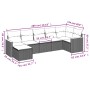 Set Divani da Giardino con Cuscini 7pz Nero Polyrattan