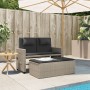 Panca Reclinabile Giardino con Cuscini Grigio Chiaro Polyrattan