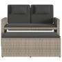Panca Reclinabile Giardino con Cuscini Grigio Chiaro Polyrattan
