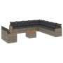 Set Divani da Giardino 12 pz con Cuscini Grigio in Polyrattan