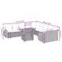 Set Divani da Giardino 11 pz con Cuscini in Polyrattan Grigio