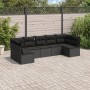 Set Divani da Giardino con Cuscini 7pz Nero Polyrattan