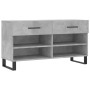 Panca Porta Scarpe Grigio Cemento 102x35x55cm Legno Multistrato