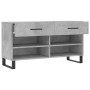 Panca Porta Scarpe Grigio Cemento 102x35x55cm Legno Multistrato