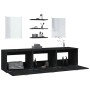 Set Mobili da Bagno 6 pz Nero in Legno Multistrato