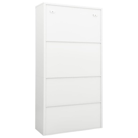 Armadio per Ufficio Bianco 90x40x180 cm in Acciaio