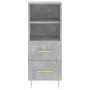 Credenza Grigio Cemento 34,5x34x180 cm in Legno Multistrato