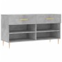 Panca Porta Scarpe Grigio Cemento 102x35x55cm Legno Multistrato