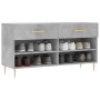 Panca Porta Scarpe Grigio Cemento 102x35x55cm Legno Multistrato