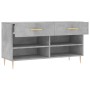 Panca Porta Scarpe Grigio Cemento 102x35x55cm Legno Multistrato