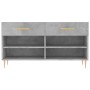 Panca Porta Scarpe Grigio Cemento 102x35x55cm Legno Multistrato