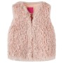 Gilet da Bambina in Pelliccia Sintetica Rosa Chiaro 140